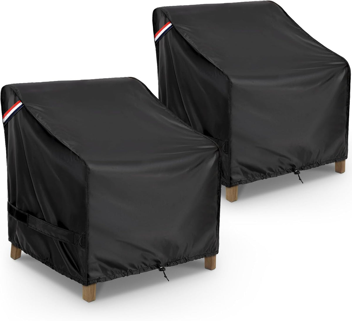 KylinLucky Black Low-Back Chair Covers - 2 Pack — original product view