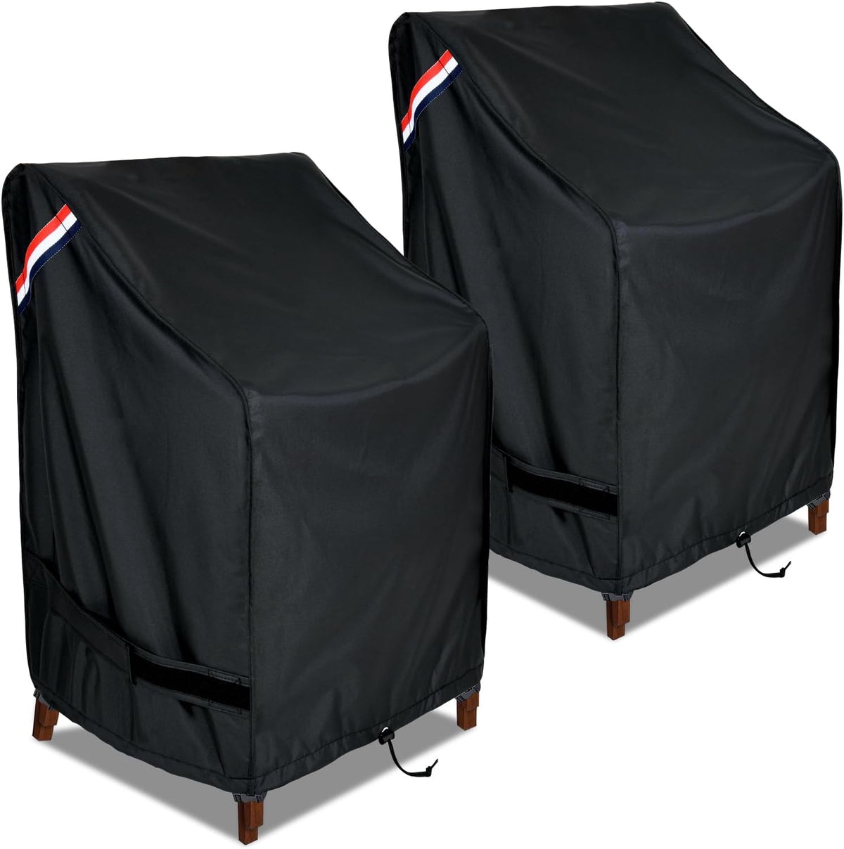 KylinLucky Black High-Back Chair Covers - 2 Pack — original product view