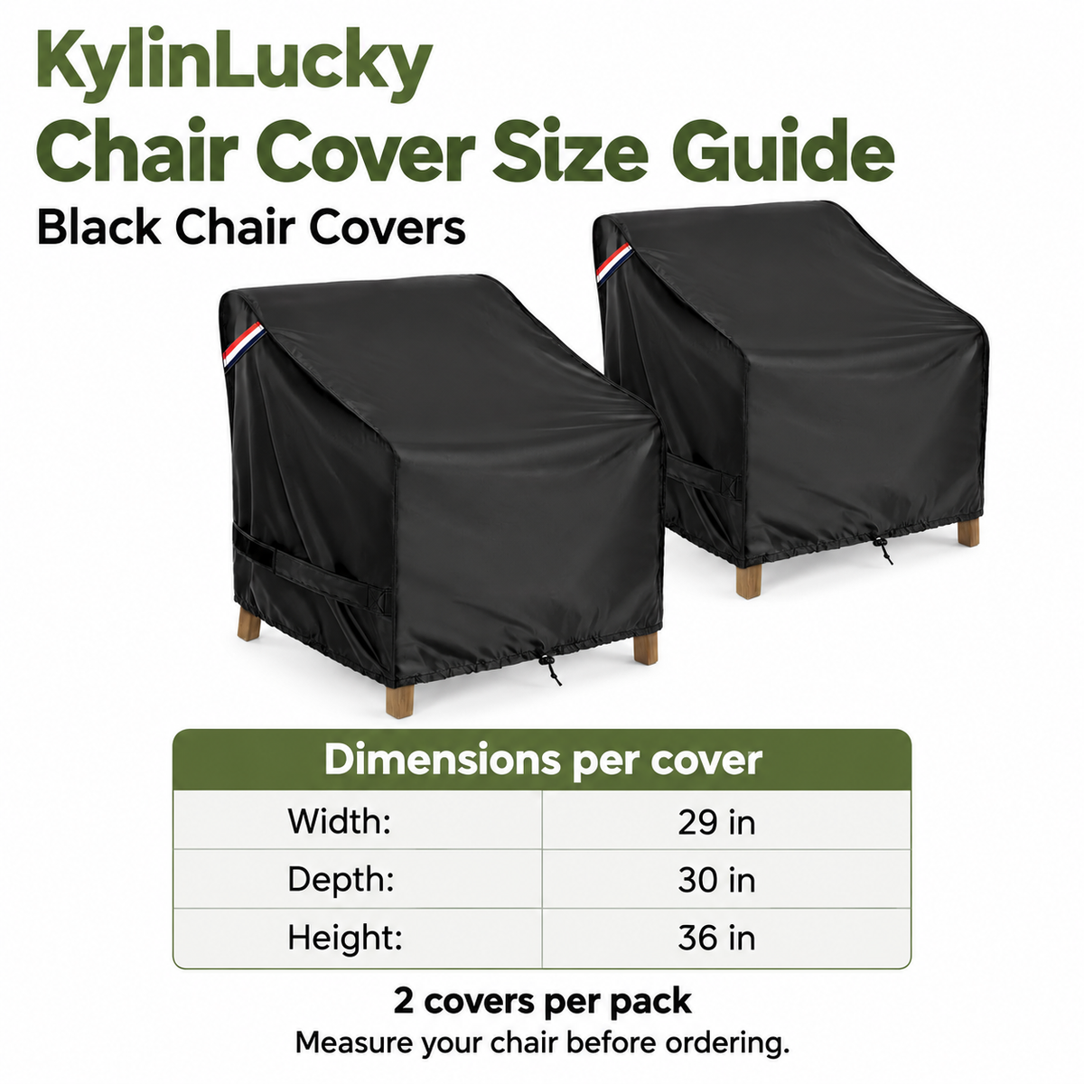 KylinLucky chair cover size guide — product 04